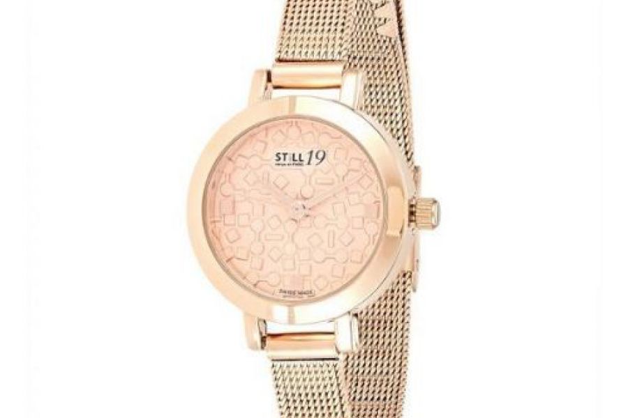 Still 19 - Women's RG Plated Stainless Steel Mesh Band Watch